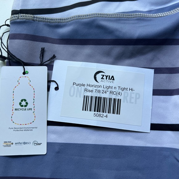 NWT Zyia Active Purple Horizon Light n Tight Hi Rise 7/8 24” RC Size 4 - Picture 10 of 11
